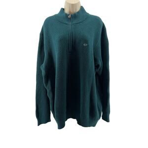 Vineyards Vines Deep Juniper Waffle Knit 1/4 Zip Sweater Jumper XL